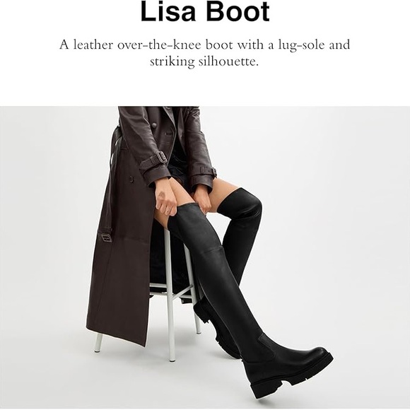 Coach Shoes - NWT Coach Lisa Boot - Black Over-the-Knee Boot